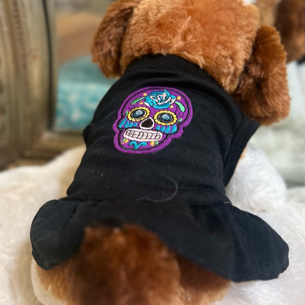 Black Sugar Skull Dress With Rhinestone Eyes